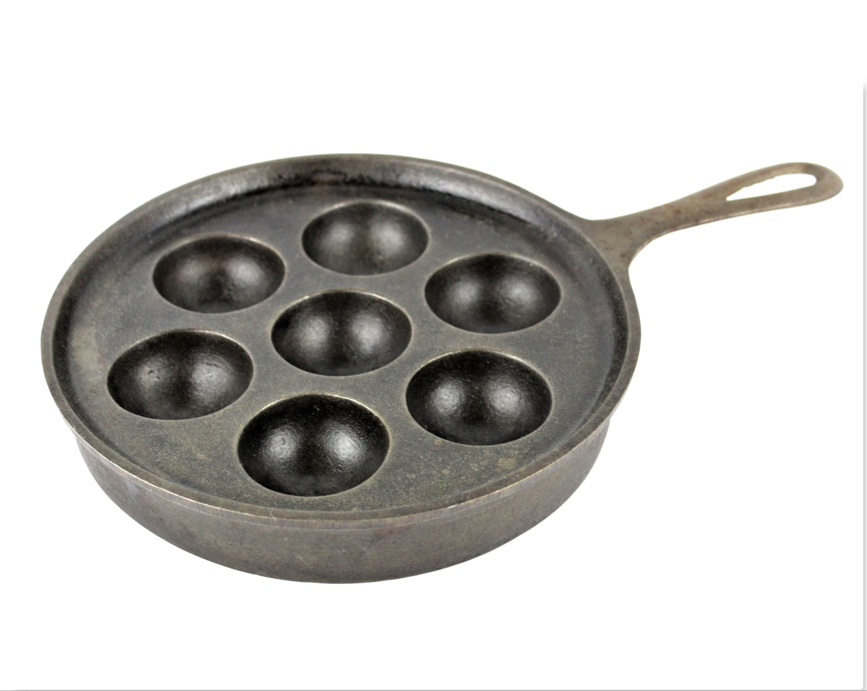 Vintage Cast Iron Danish Aebleskiver Pan, Danish Pancake Pan