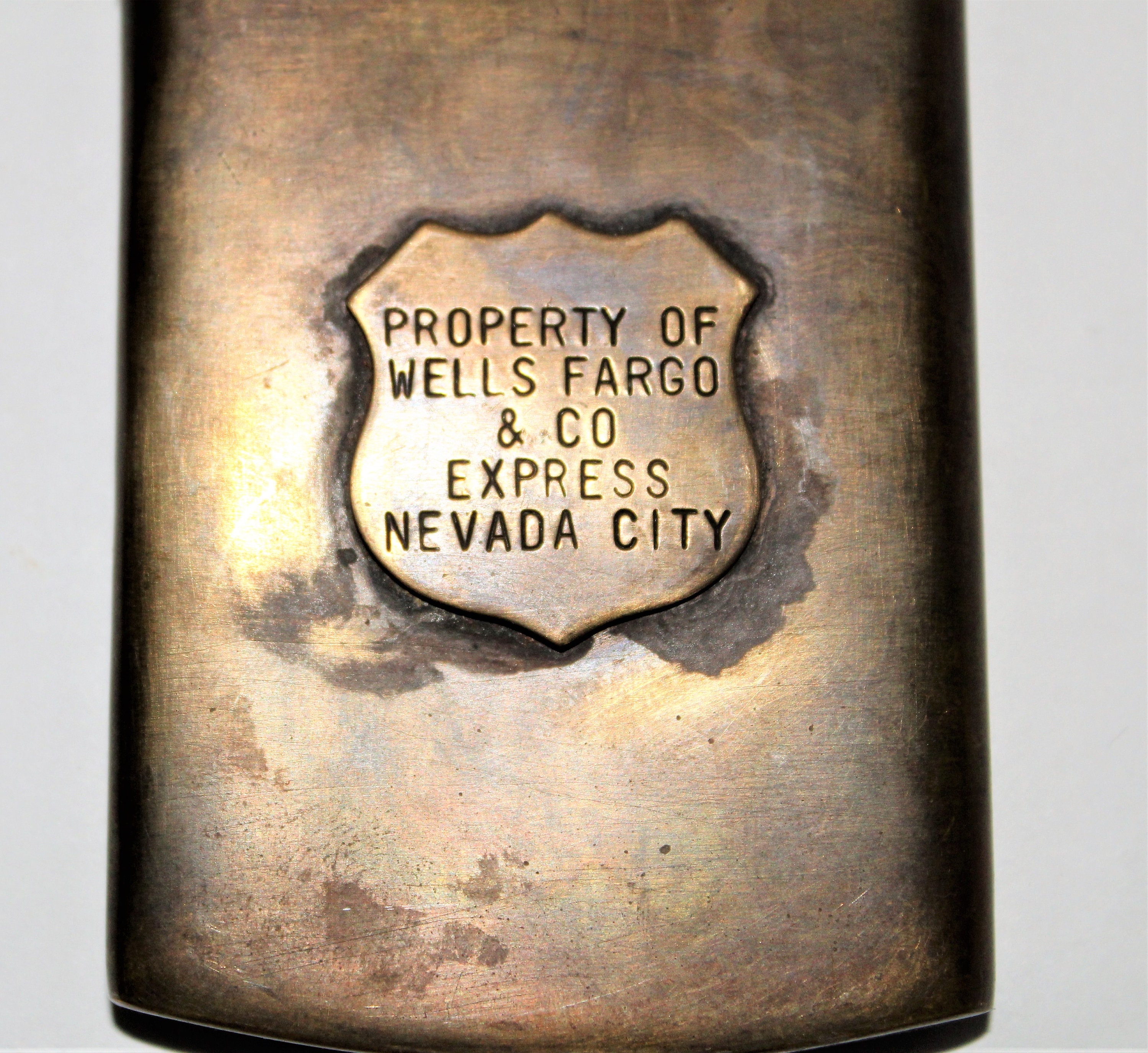 Vintage Wells Fargo Brass Pocket Map Case, Match Safe