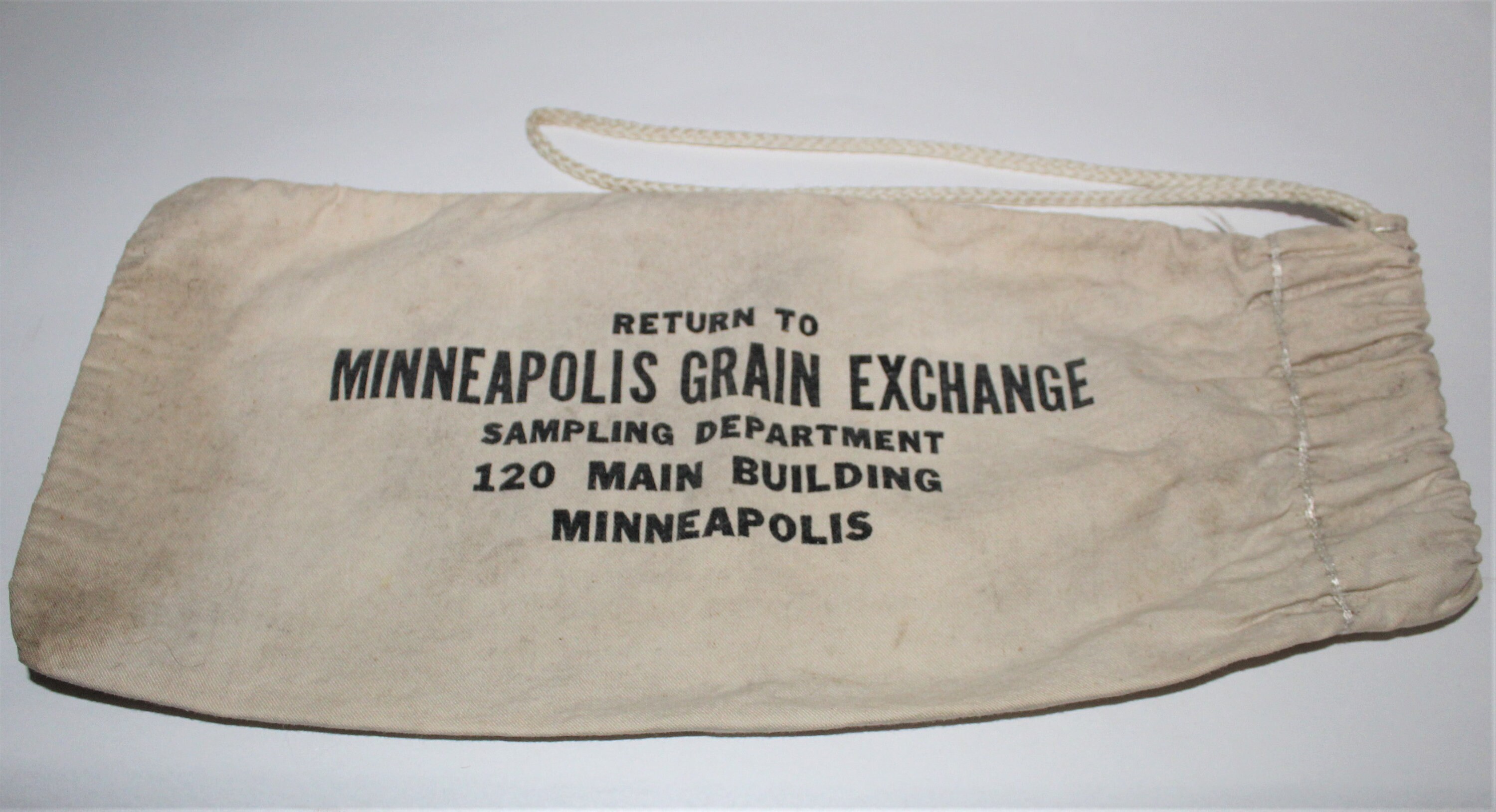 Vintage 1950s Grain Bag from the Minneapolis Grain Exchange, Sample Bag