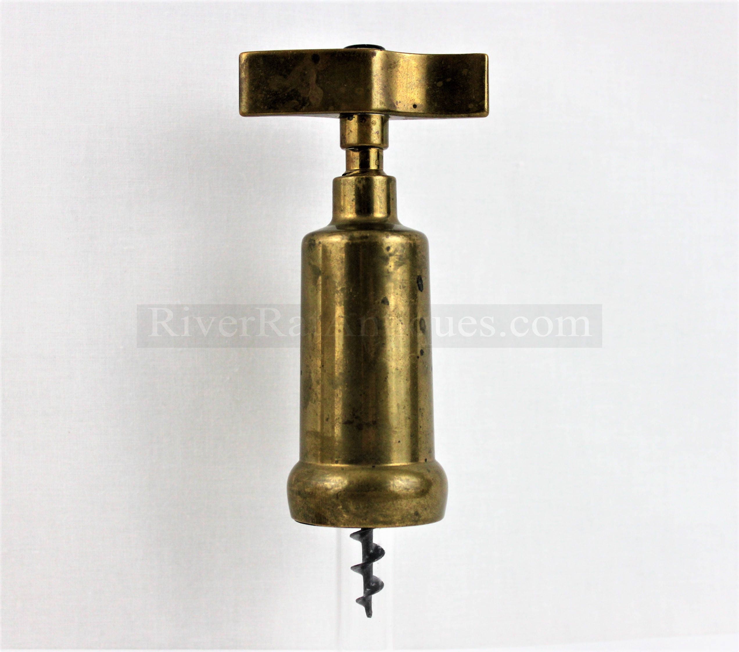 Vintage Italian Solid Brass Closed Barrel Corkscrew
