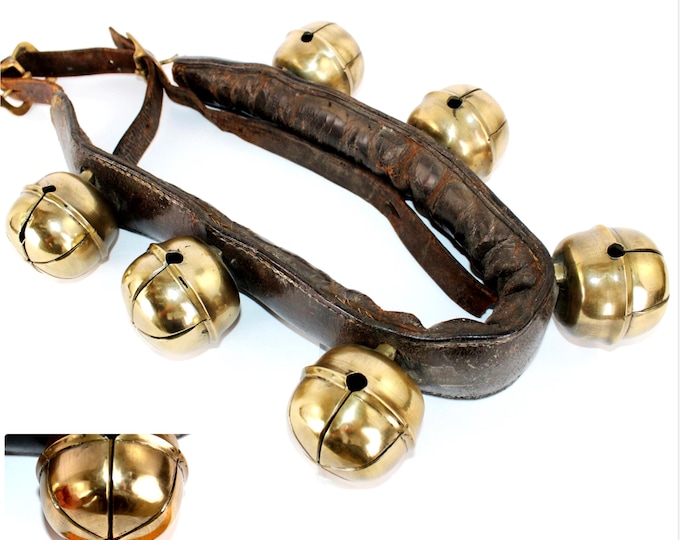 Antique Swedish Brass Rump Bells, Sleigh Bells, Christmas Decor