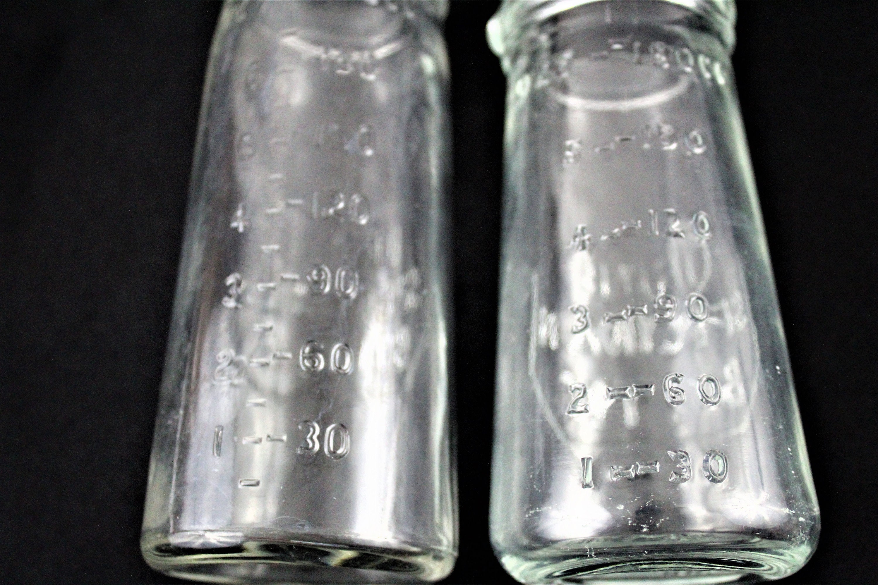 Vintage 1940s Glass Urine Specimen Bottles