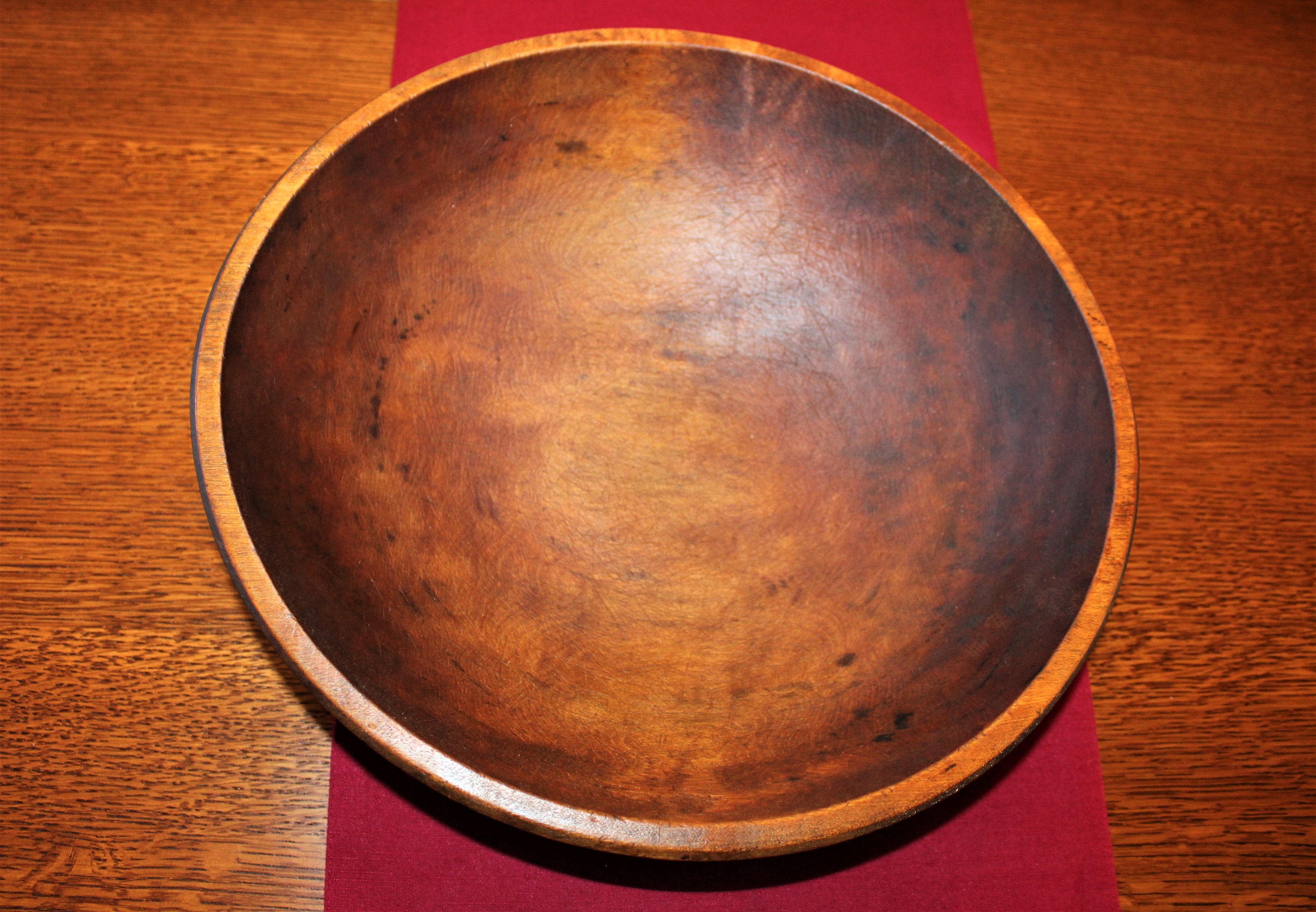 Antique Wood Dough Bowl made from Solid Hardwood Maple