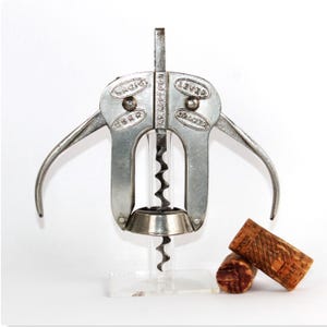 Antique English Magic Lever Cork Drawer, Corkscrew, Wine Bottle Opener