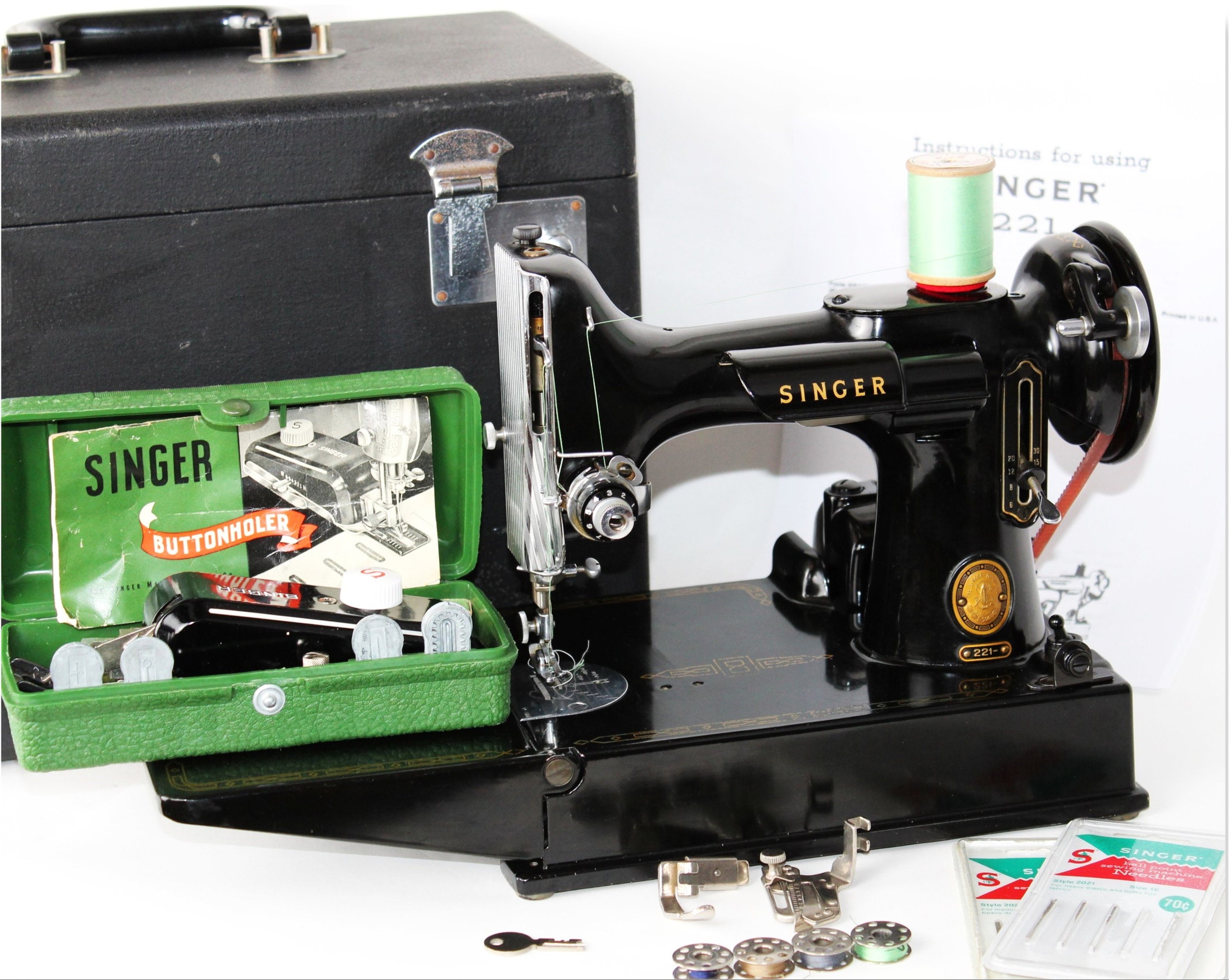 Vintage Singer 221 222K Featherweight Sewing Machine Bobbins 45785