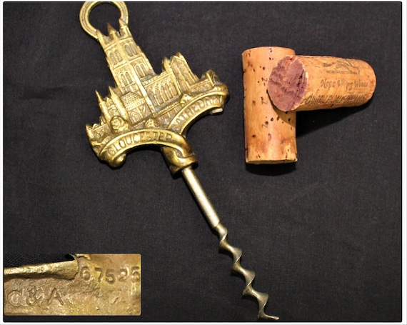Antique Corkscrew, English Brass Corkscrew, Gloucester Cathedral