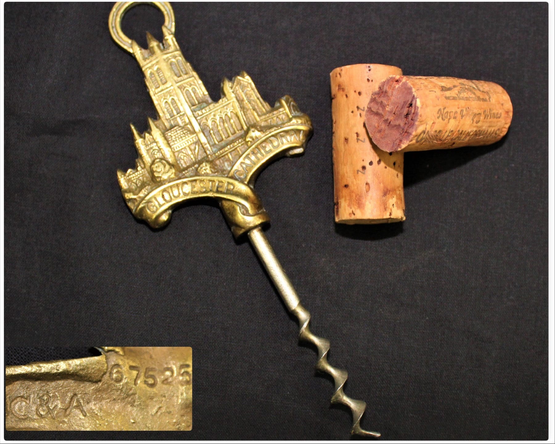 Antique Corkscrew, English Brass Corkscrew, Gloucester Cathedral, Wine  Bottle Opener