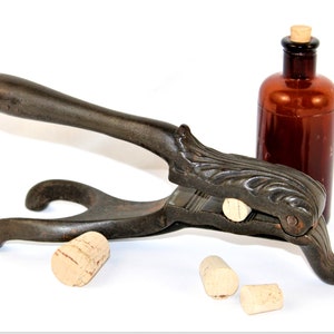 Antique 1800s Apothecary Cork Press, Cast Iron