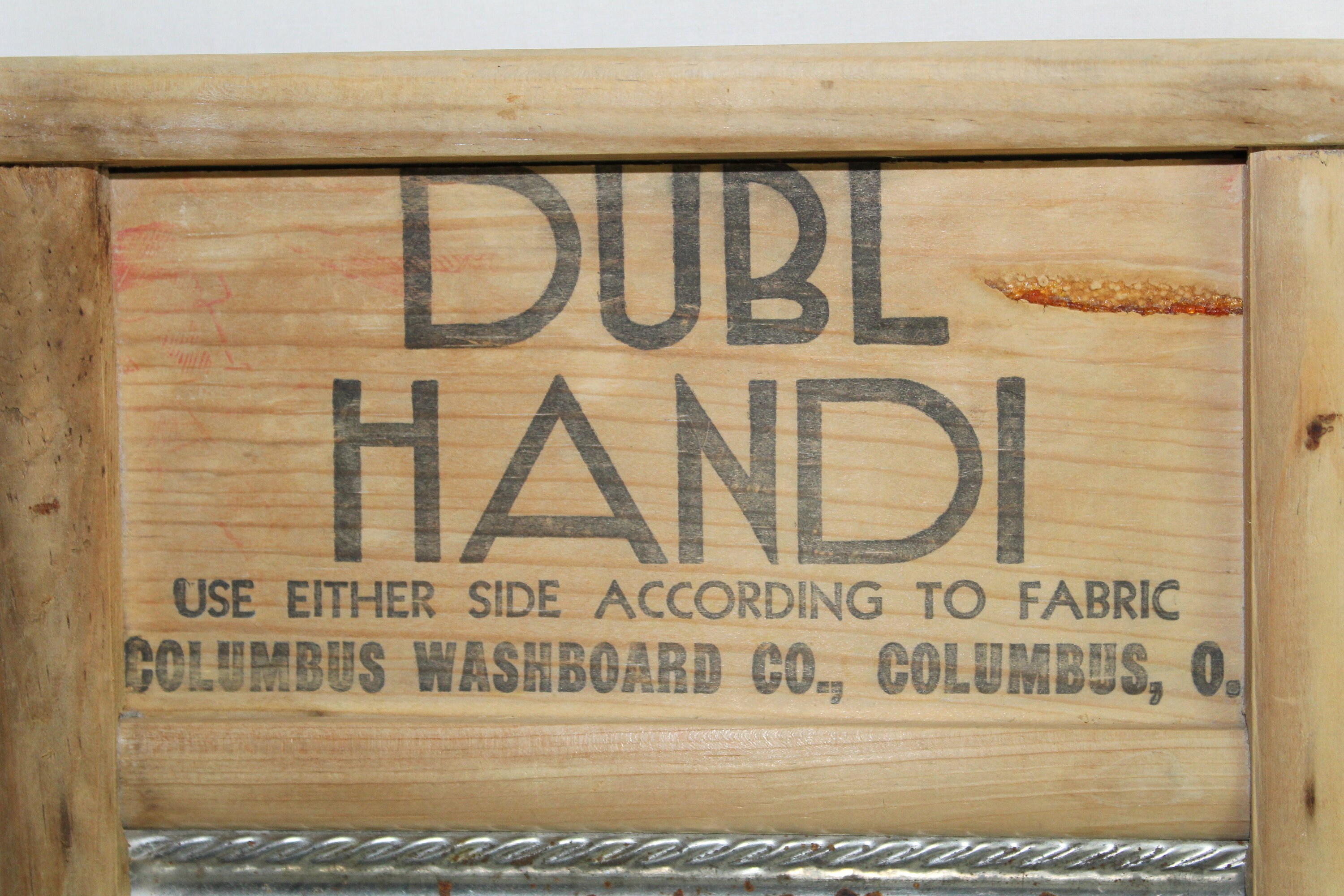 Washboard DUBL HANDI Wash Board Columbus Washboard Co, Wood and