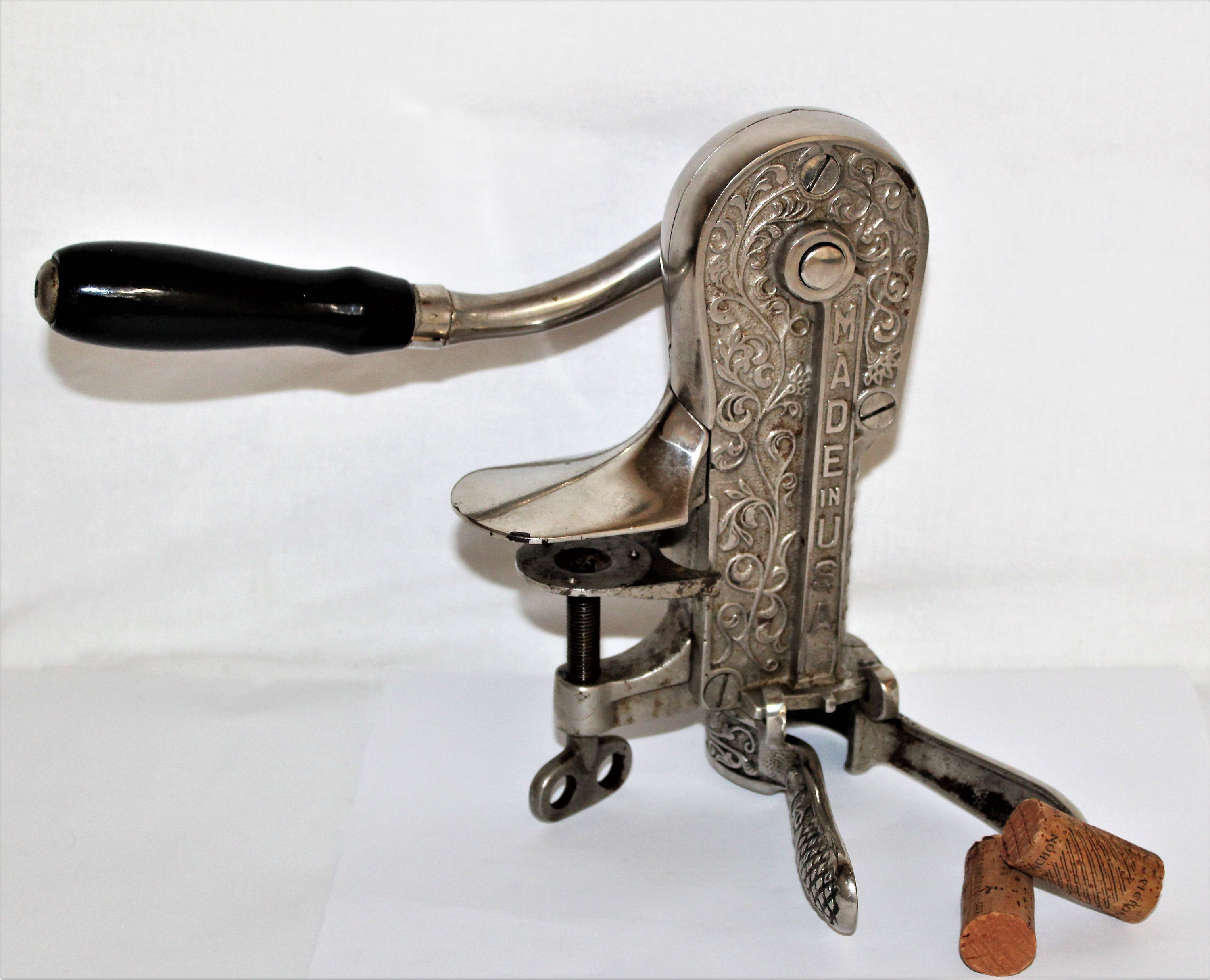 Antique 1910 Champion Bar Mount Corkscrew, Wine Bottle Opener