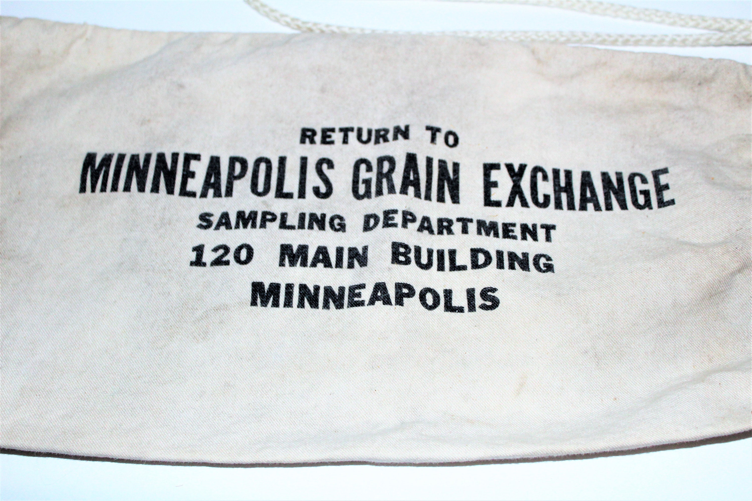 Vintage 1950s Grain Bag from the Minneapolis Grain Exchange, Sample Bag