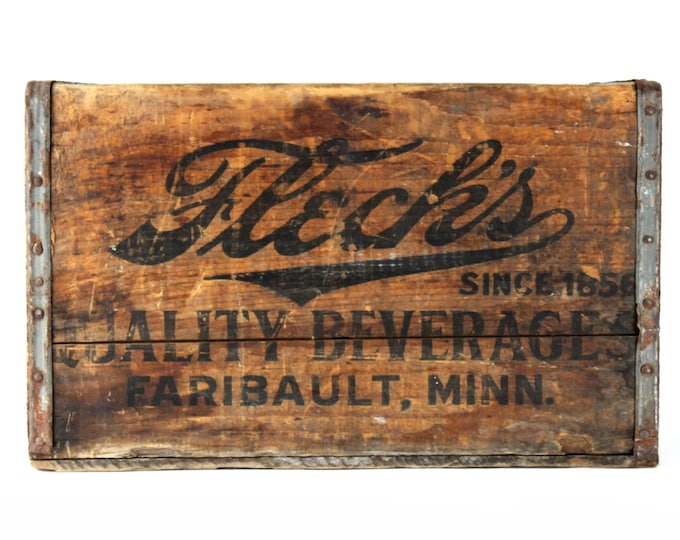 Antique Fleck's Beer Brewery Wooden Crate, Fleckenstein Beverage Company