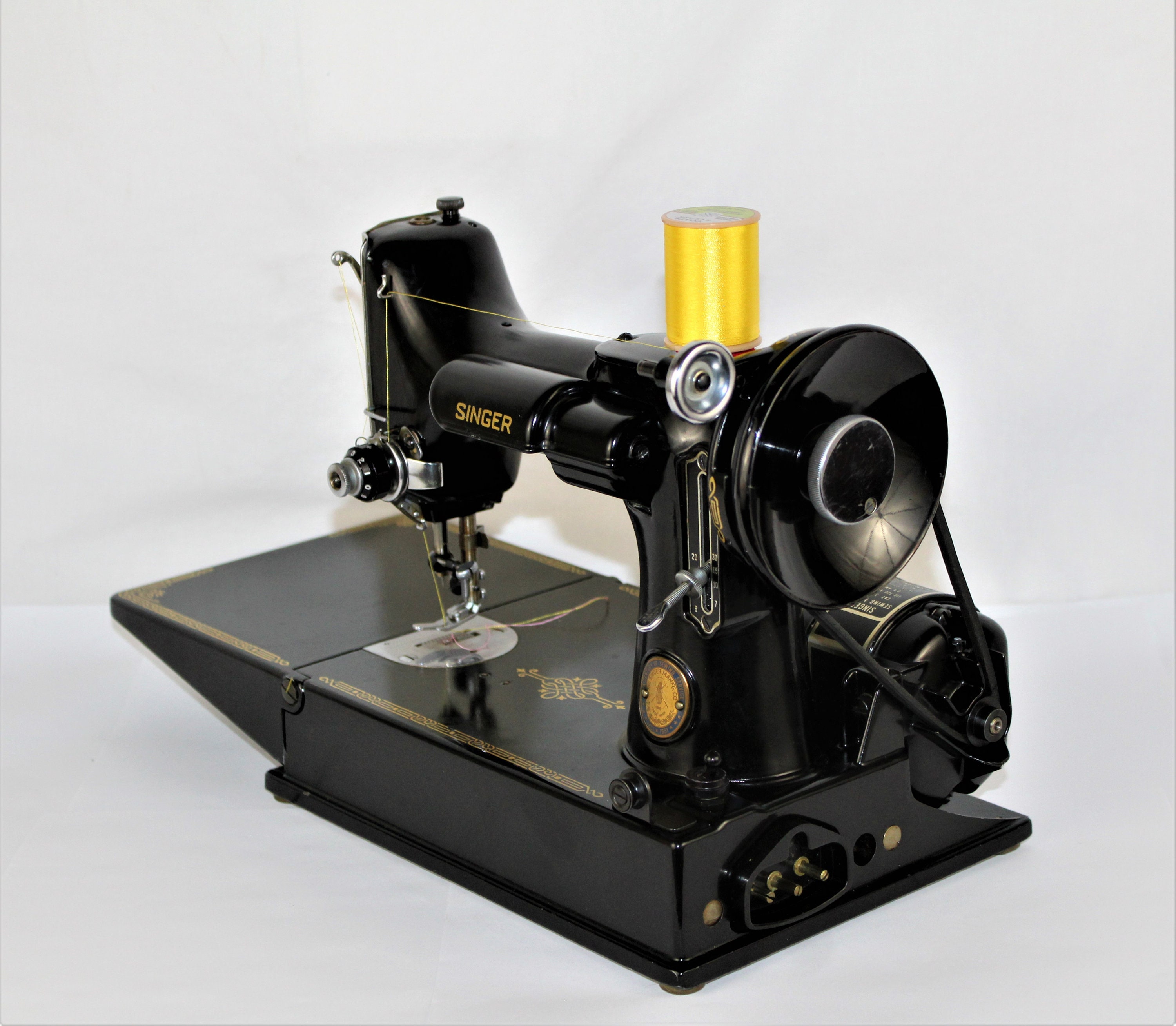 1951 Singer Centennial 221 Featherweight Sewing Machine with Carry Case