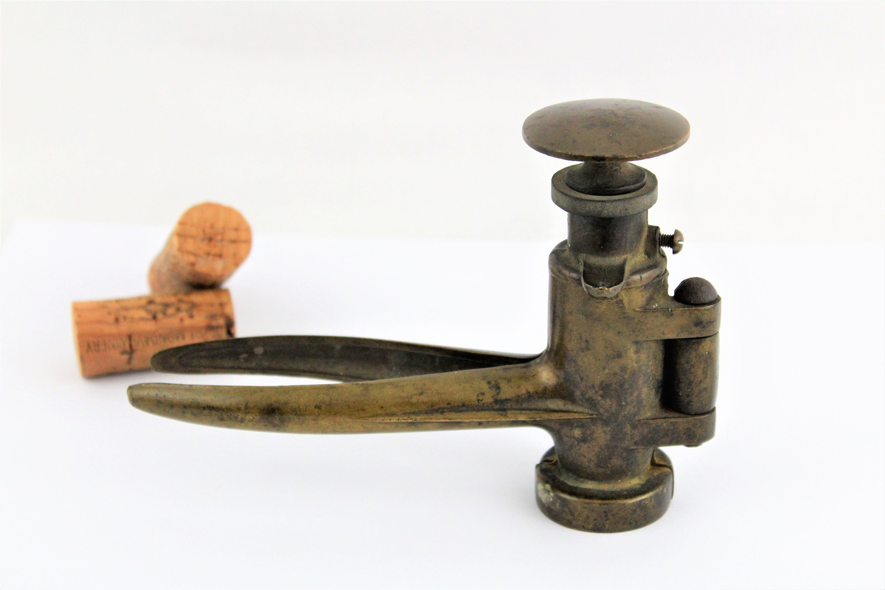 1920s French La Merveilleuse Solid Brass Corker / Cork Inserter, Wine