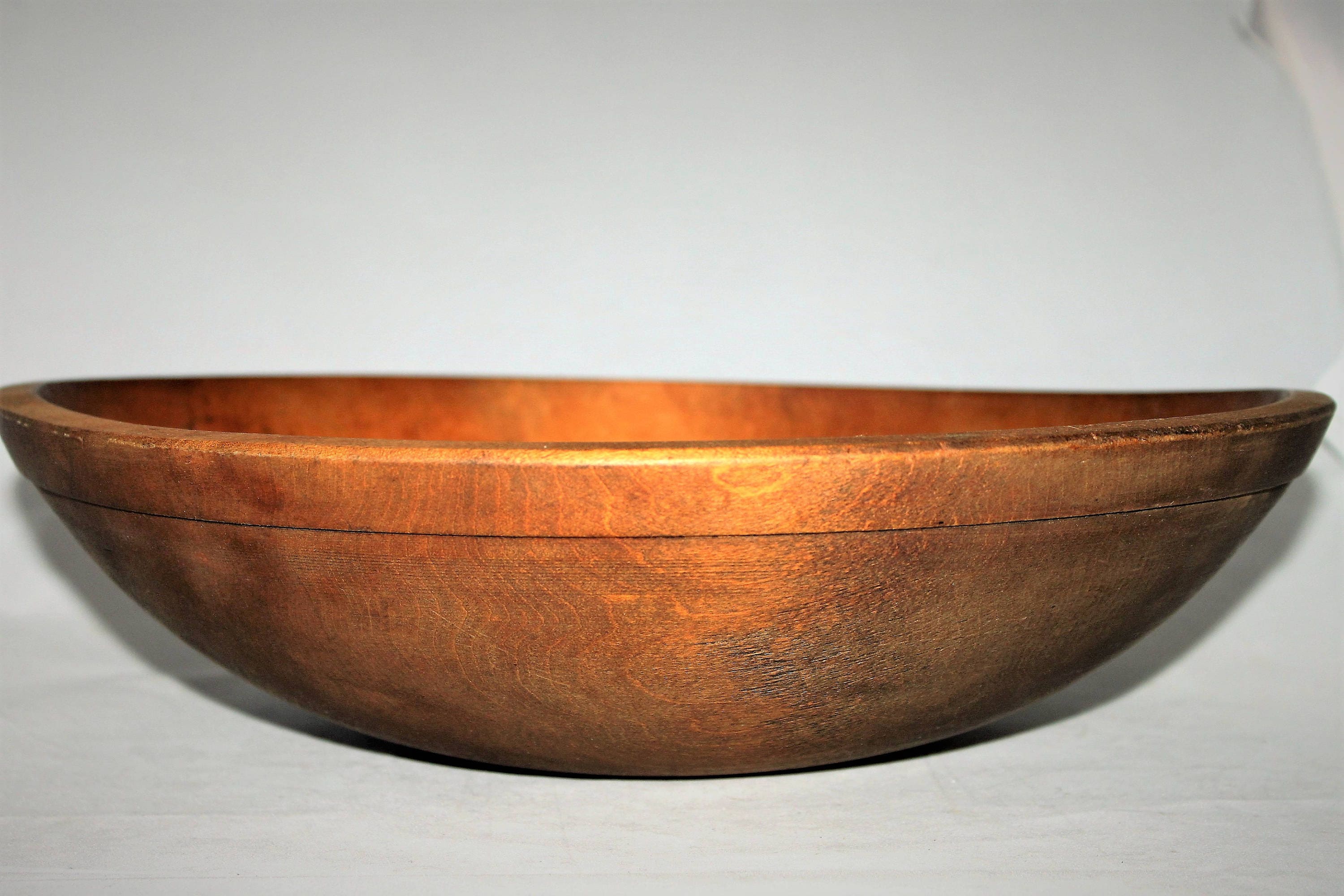 Antique Large Wood Dough Bowl Solid Maple, Center Piece