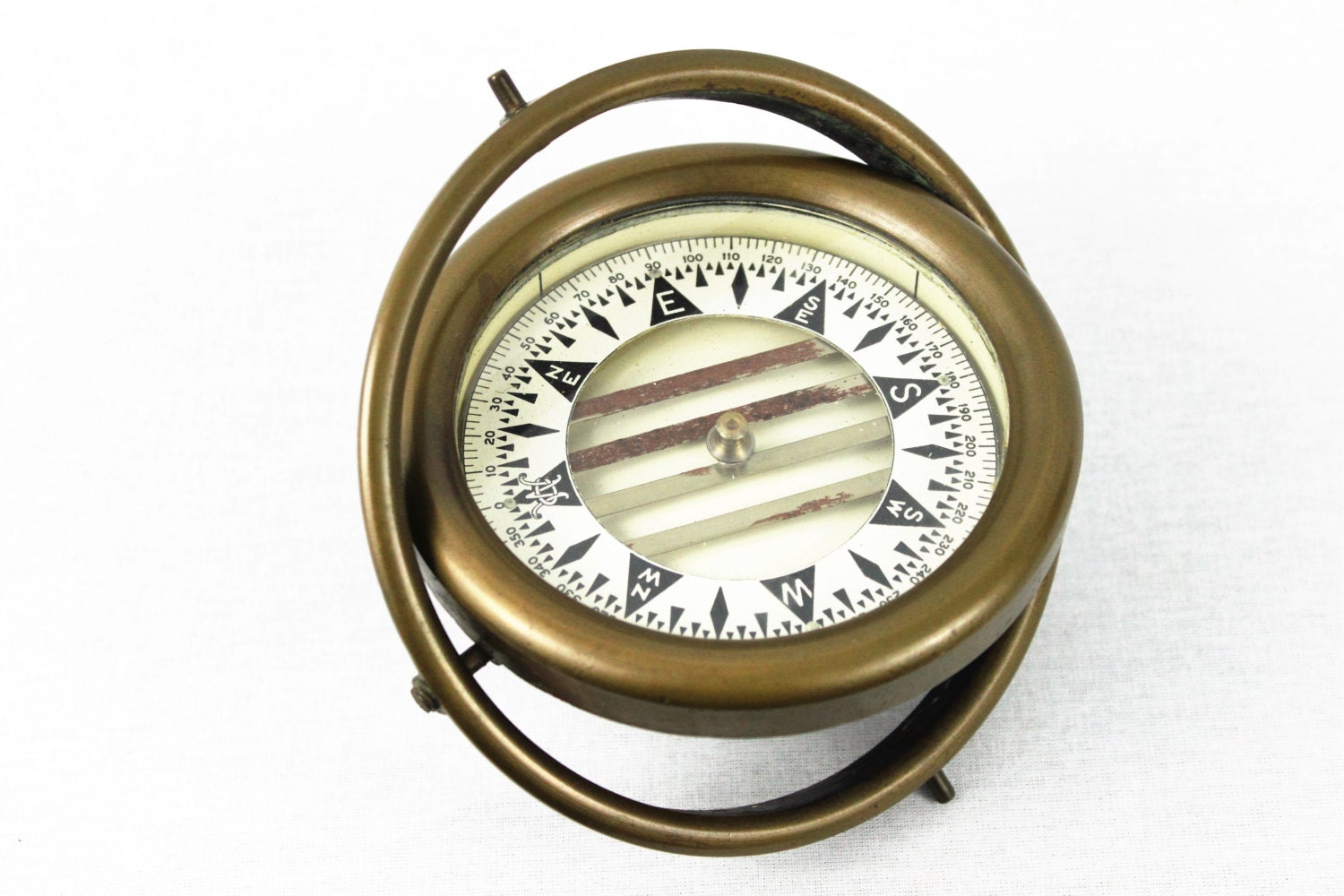 Vintage 1940 Wilcox & Crittenden Ships Compass, WWII Brass Compass