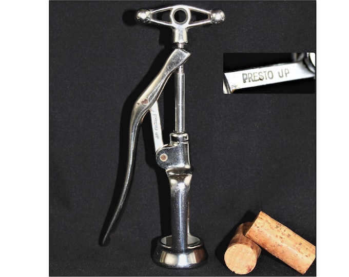 Vintage 1937 French Corkscrew, Presto JP, Single Lever Corkscrew, Wine Bottle Opener