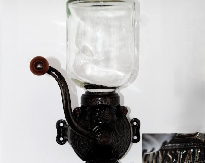 Antique 1800s Arcade Crystal No 1 Coffee Grinder, Coffee Mill