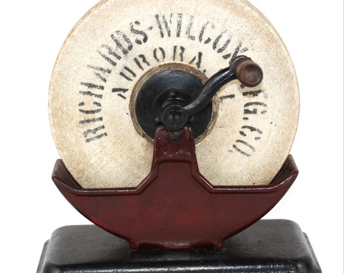 Antique Richards & Wilcox Hand Crank Wet Stone