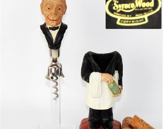 Vintage 1950s Hand-Painted Syroco Waiter Corkscrew
