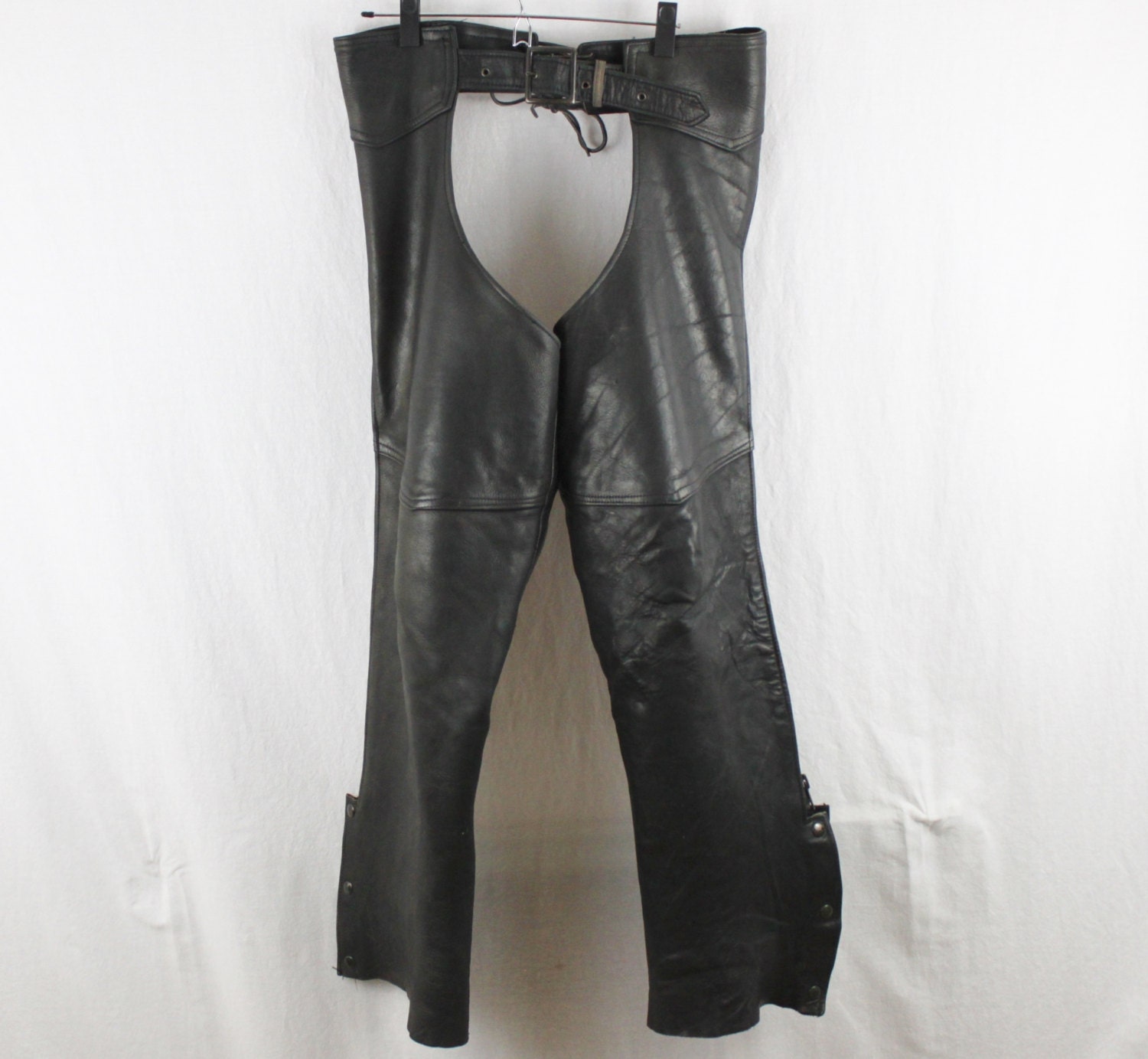 Classic Leather Biker Chaps, Heavy Weight Black, Made in the USA, Natal ...