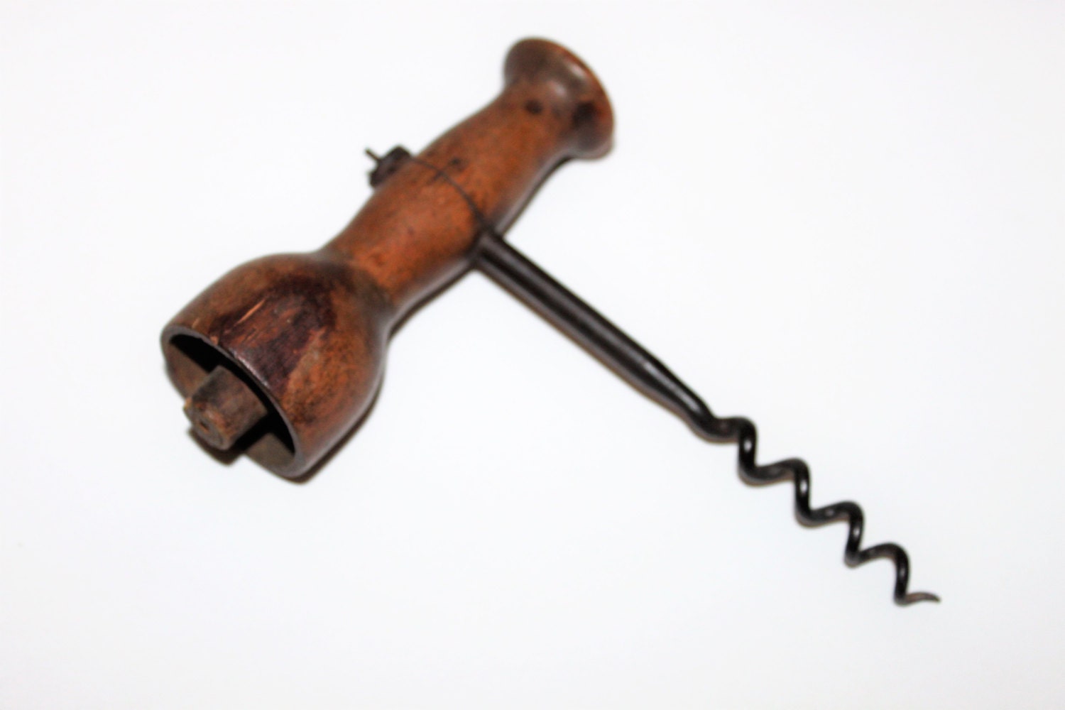 Antique Corkscrew, 1800s English Codd Bottle Opener with Corkscrew