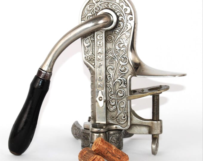 Antique 1910 Champion Bar Mount Corkscrew, Wine Bottle Opener