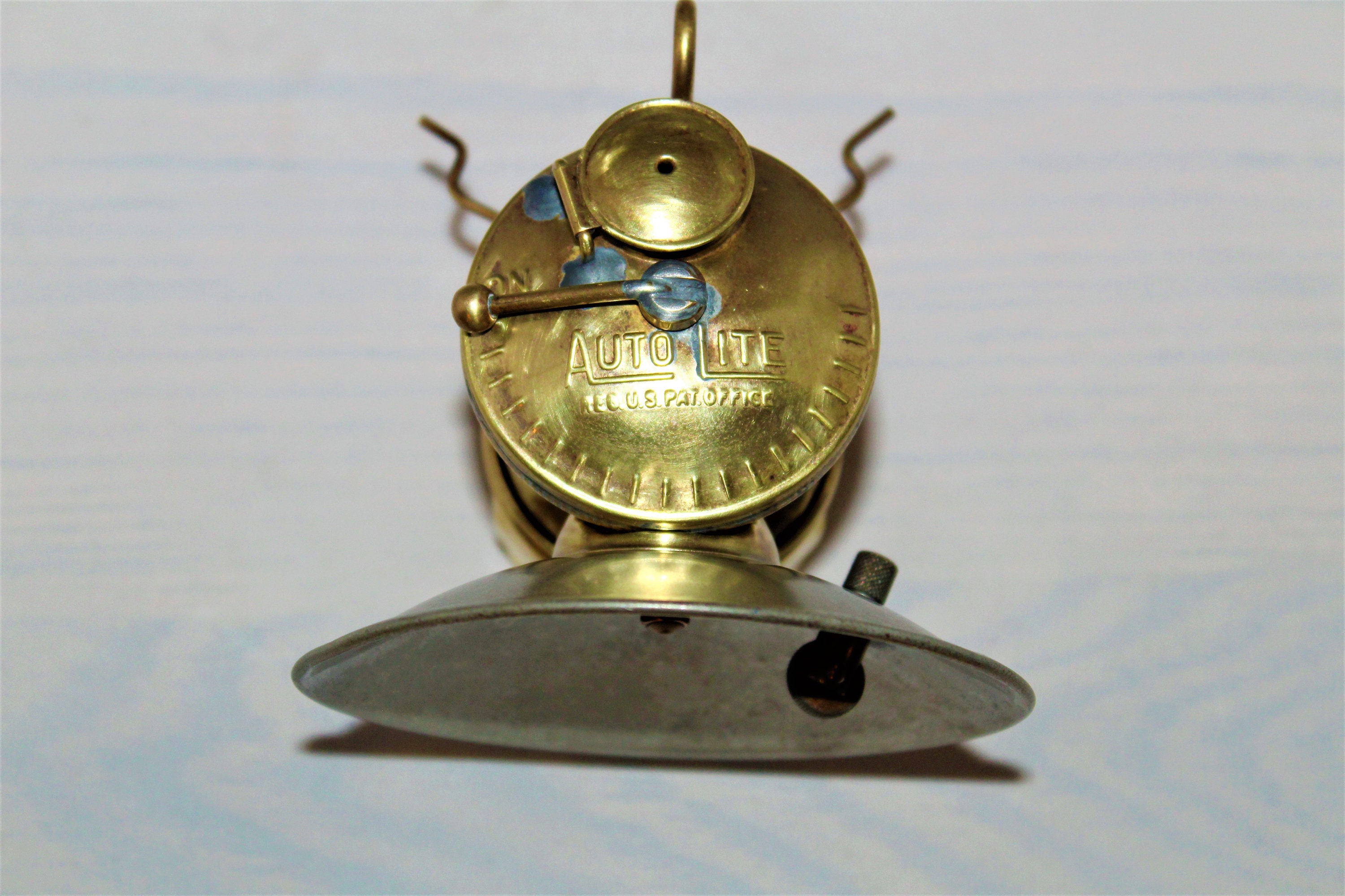 Antique 1920s Auto Lite Carbide Miner's Brass Mining Artifact – Auto Lite  Carbide Miner's Headlamp Torch with Chrome Re…