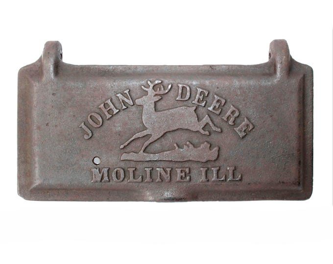 Antique 1930s Flat Top John Deere Cast Iron Toolbox Lid