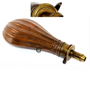 19th Century Powder Flask by American Flask & Cap Company, Civil War Era