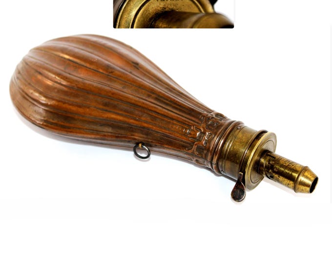 19th Century Powder Flask by American Flask & Cap Company, Civil War Era