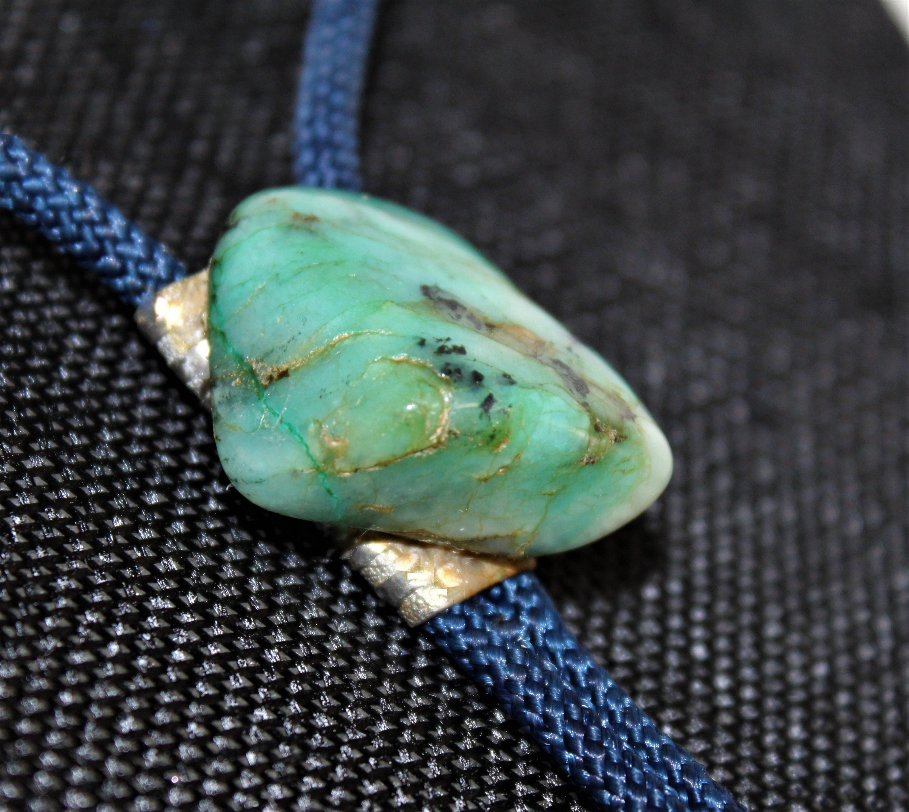 Vintage Turquoise Stone Western Bolo Tie, Western Americana