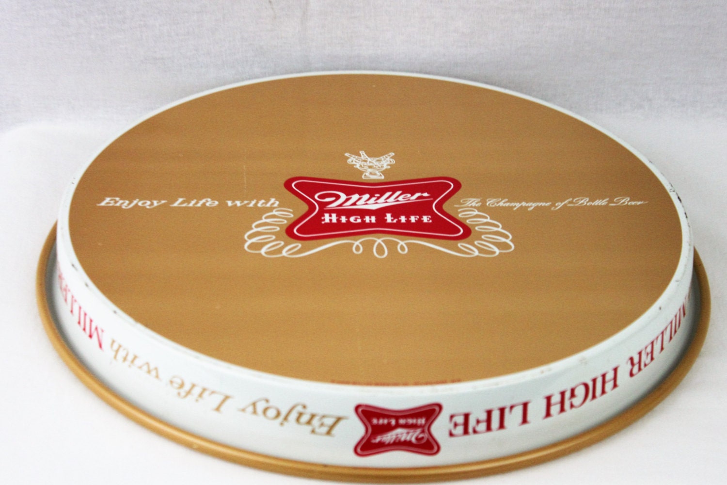 Vintage 1970s Miller High Life, Metal Beer Tray, Barware