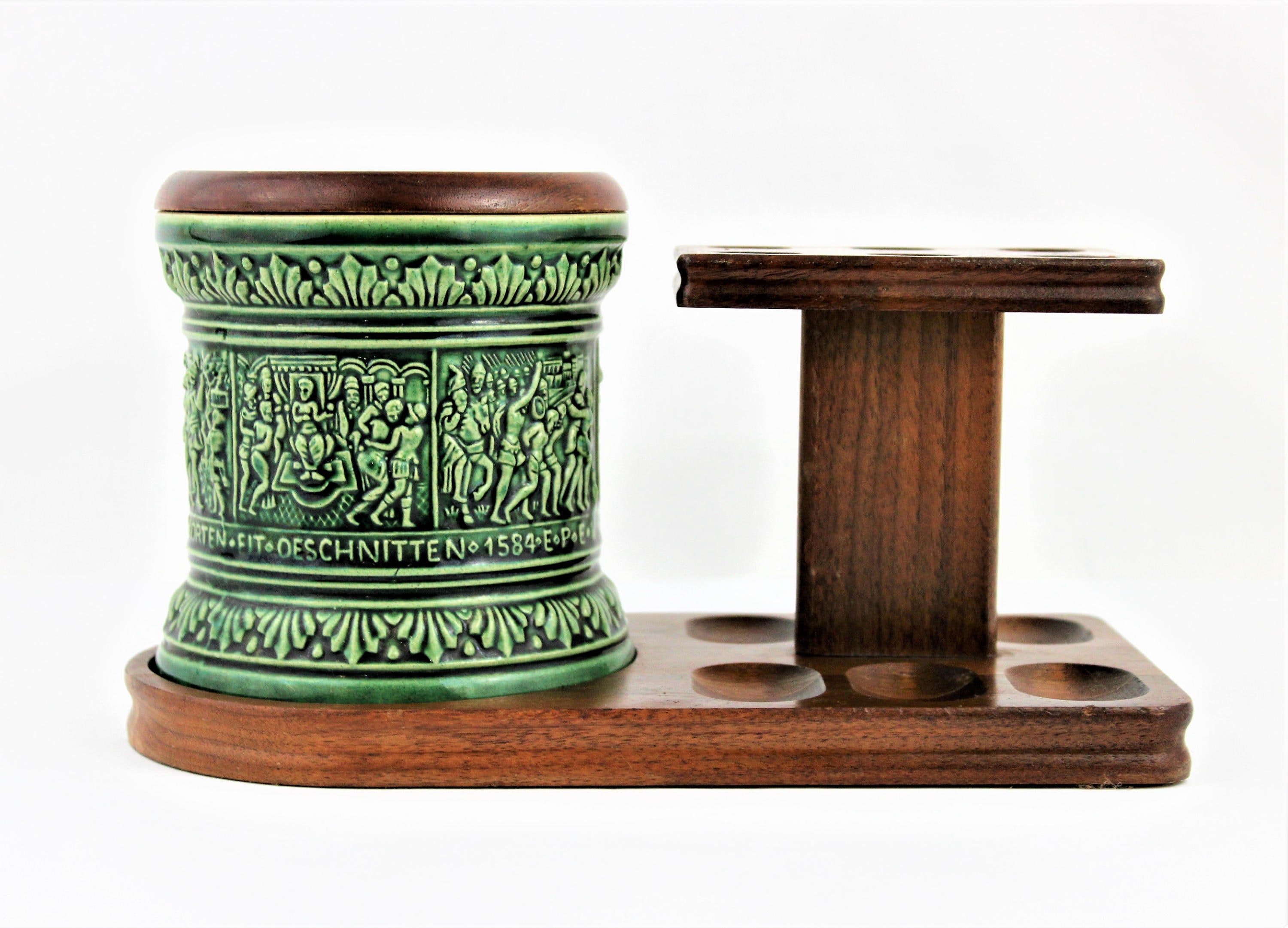 Miniature Ancienne Allemagne : Service à Porto Et Tête-à-tête En Bois Peint, Avec Boîte