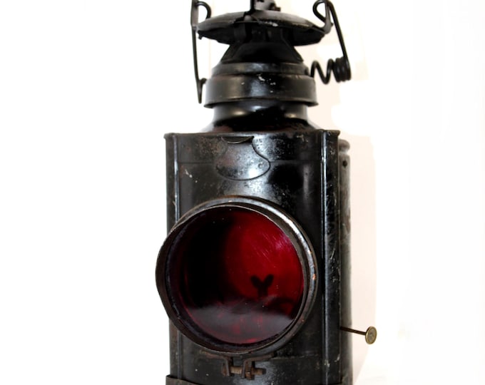 Rare Antique Railroad Crossing Lantern, New York Central Lines, Railroad Memorabilia