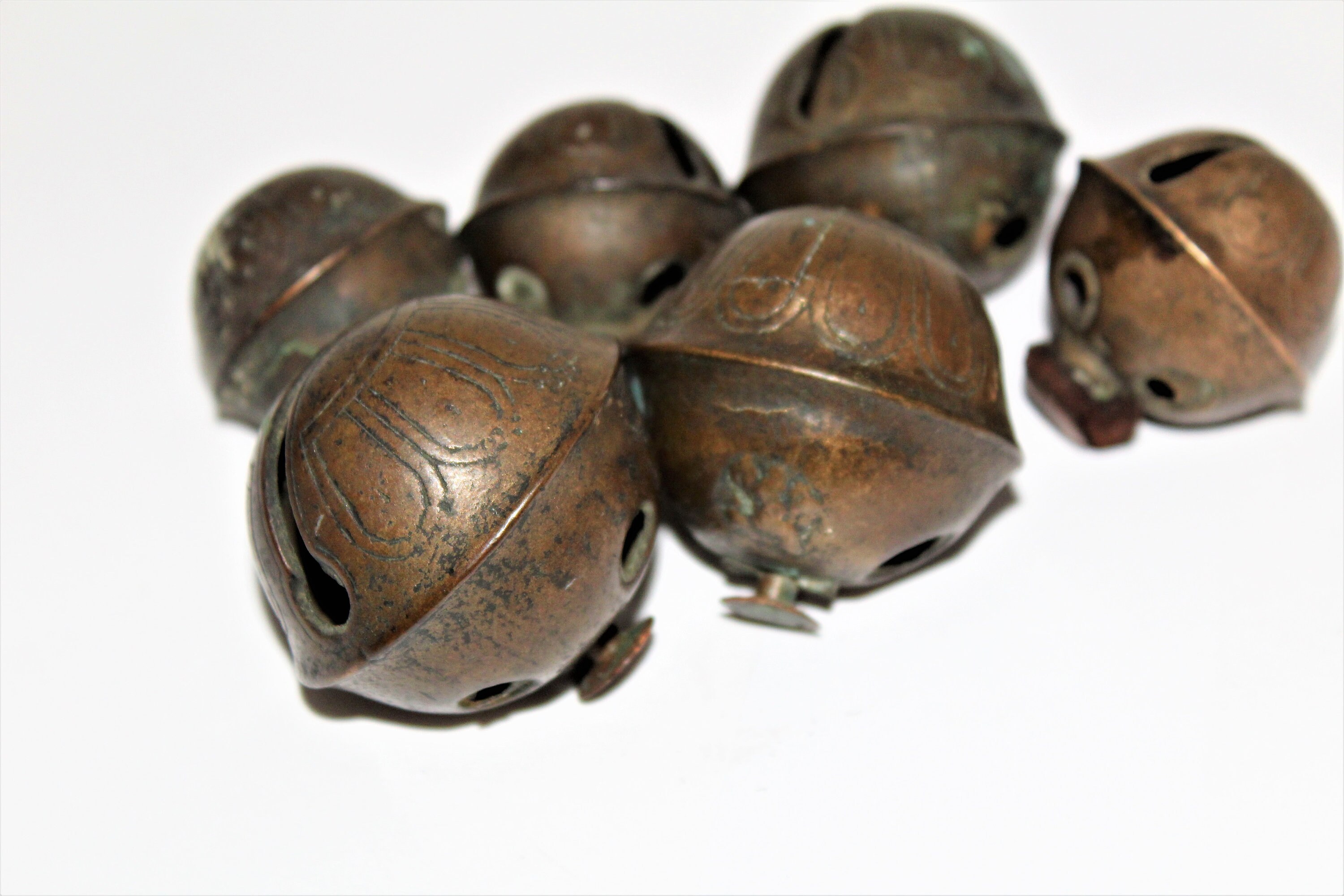 Antique Set of Brass Peddle Bells, Horse Sleigh Bells