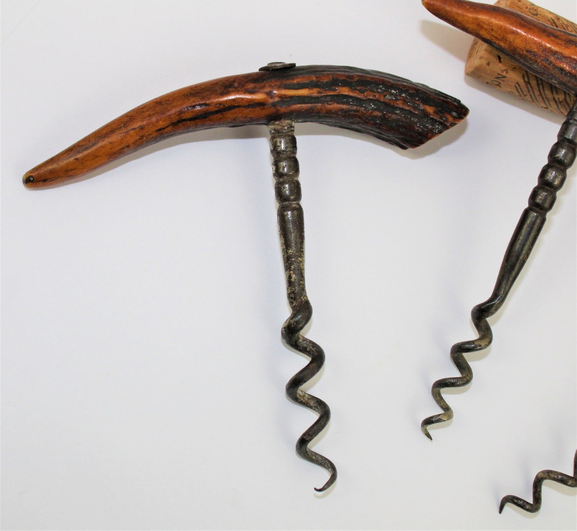 Antique Corkscrew Collection / Stag Horn Handle Corkscrews / Etsy