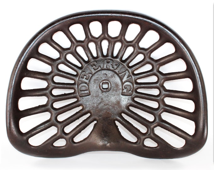 Antique 1800s McCormick Horse-Drawn Harvester Seat, Cast Iron Tractor Seat