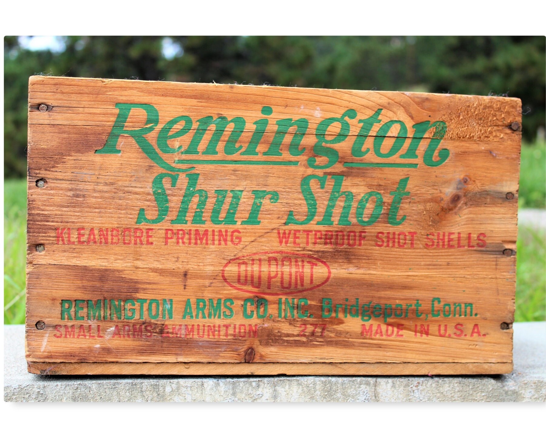 Vintage Wood Crate / Remington Shur Shot / Wooden Ammunitions