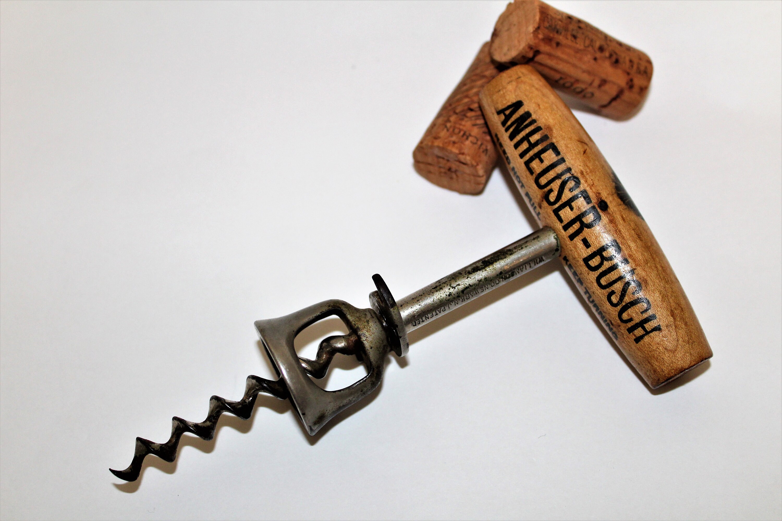 Antique Corkscrew, 1897 Anheuser Busch Beer Corkscrew and Bottle Opener