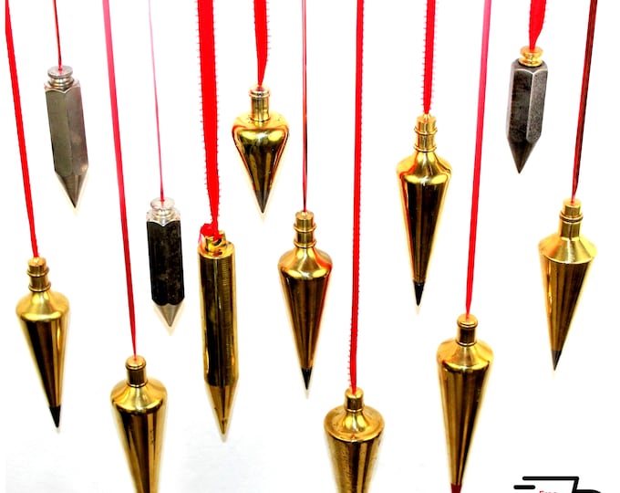 Antique Plumb Bob Collection, Plumb Bobs, Industrial Christmas Decor