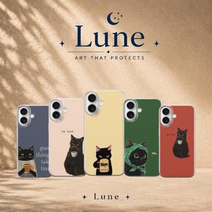 Vintage Black Cat Phone Case,Grumpy Cat  Cover For Iphone17e pro max,16,15,14,13,12,11 Samsung S26,25,24,23,Pixel 10pro XL,9,8,7,6