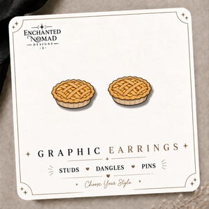 Apple Pie Stud Earrings | Lattice Top Dessert Jewelry, Fall Thanksgiving Gift