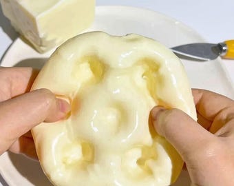 Giant Cheese Cube Squishy Toy, Super Soft Mochi Squeeze Anti-Stress Fidget Sensory Gift
