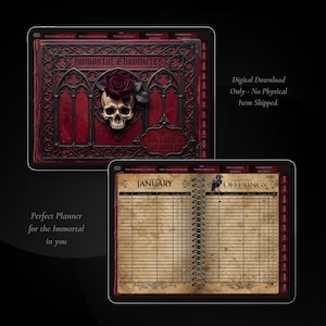 2027 Digital Planner | Dark Academia Vampire Planner | PDF Grimoire | Gothic Finance & Wellness Tracker