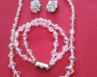 Aurora Borealis Necklace, bracelet and earrings set
