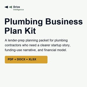 Plumbing Business Plan Kit | Lender-Ready Startup Financial, AI co-pilot upgrade