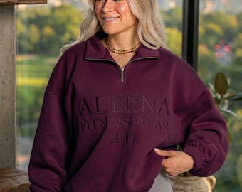 Personalized Nurse Quarter Zip Sweatshirt | Custom RN LPN CNA Pullover