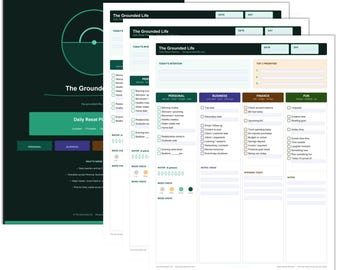 Daily Reset Planner Fillable PDF — Type Directly on Device — Undated Digital Planner — Instant Download