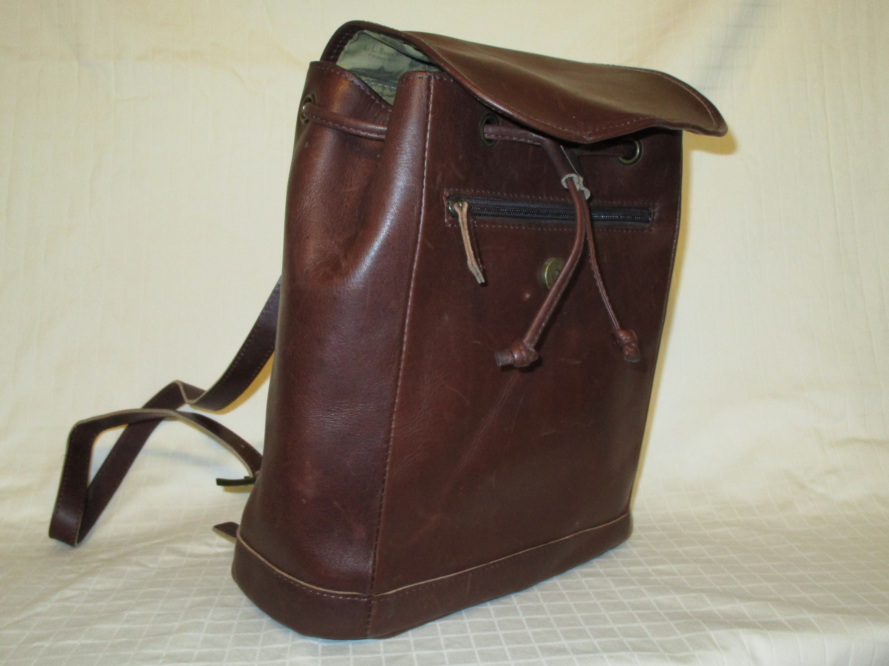 ll bean leather backpack